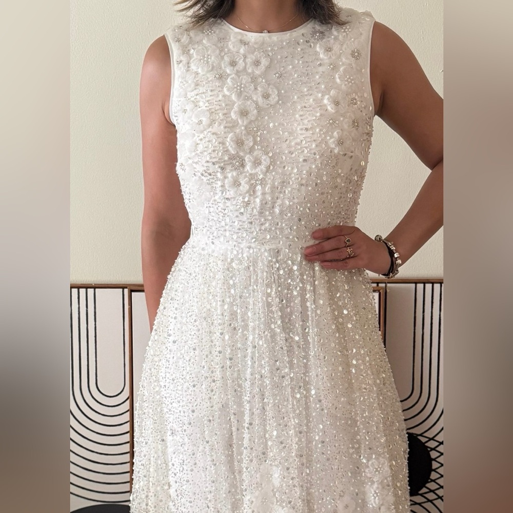 Self-Portrait White Sequin Wedding Dress